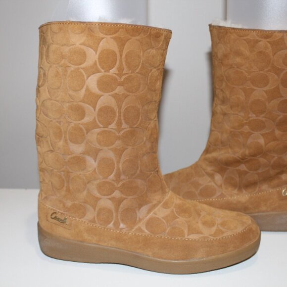 Coach Teri Signature Suede Ladies Boots (Fits 8.5M) - Picture 2 of 13